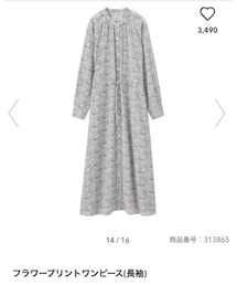 GU | フラワープリントワンピース(長袖)(ワンピース)