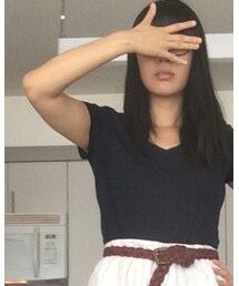 ANN TAYLOR | black v-neck tee(Tシャツ/カットソー)