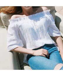 FLYMODEL | オフショルダーリンクルディテールブラウス(シャツ/ブラウス)