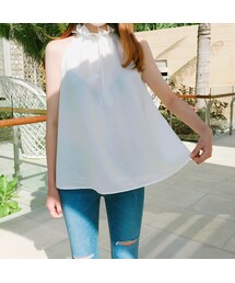 FLYMODEL | プリーツハイネックノースリーブブラウス(シャツ/ブラウス)