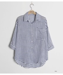 FLYMODEL | アンバランス丈ストライプリネンシャツ(シャツ/ブラウス)