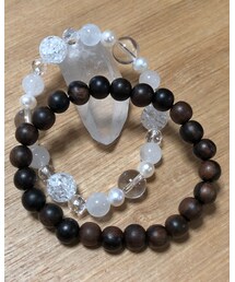 no brand | 水晶と黒檀のブレスレット(ファッション雑貨)