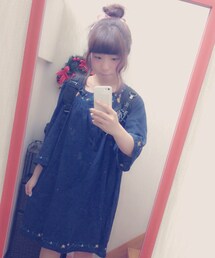 earth music&ecology | フラワー刺繍ワンピース(ワンピース)