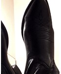 Vintage Larry Mahan Black Leather Cowboy Boots | (Boots)