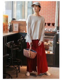 niko and... | カット細プリーツスカーチョ(スカート)