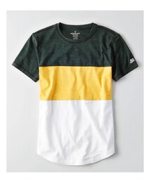 American Eagle | AEOフレックスショートスリーブカラーブロックTシャツ(Tシャツ/カットソー)