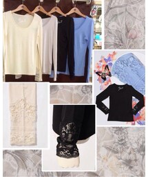 ScoLar | イズスカラー袖レースロンT(Tシャツ/カットソー)