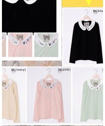 ScoLar | アリス柄襟付きロンT(Tシャツ/カットソー)