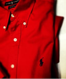 POLO RALPH LAUREN | ラルフローレンの丈長めの赤シャツ(シャツ/ブラウス)