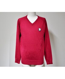 NEVER TRUST | NEVERTRUST（ネバートラスト）　　TROJAN V NECK PULL OVER Vネックセーター RED(ニット/セーター)