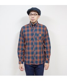 NEVER TRUST | NEVERTRUST（ネバートラスト）　　タータンチェック長袖DBシャツ GRN×YEL(シャツ/ブラウス)