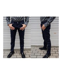 NEVER TRUST | NEVERTRUST（ネバートラスト）　　ピケ・ストレッチ・５ポケットパンツ NVY(スラックス)