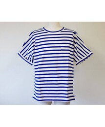 Audience | AUDIENCE（オーディエンス）　　BSQボーダー度詰天竺ロールアップビックTee KN/BLU(Tシャツ/カットソー)