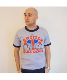 NEVER TRUST | NEVERTRUST（ネバートラスト）　　British Bulldogs リンガーTシャツ GRY/NVY(Tシャツ/カットソー)
