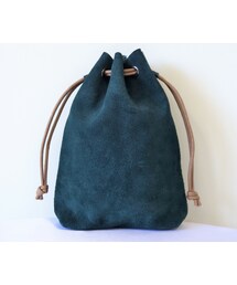 IMYLAB（アイマイラボ）　　ハンドメイドレザーキンチャク GRN(ハンドバッグ)