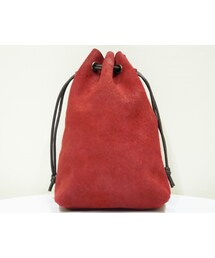 IMYLAB（アイマイラボ）　　ハンドメイドレザーキンチャク RED(ハンドバッグ)