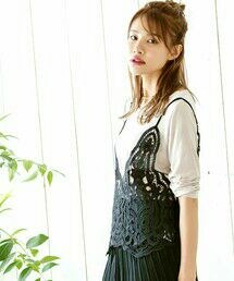 Re:EDIT | 花柄レースVネックキャミソールビスチェ/トップス[Re:EDIT/リエディ](キャミソール)