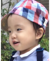 LAGOM | リバーシブルです。カーキシマウマ柄、赤青のチェック。(キャップ)