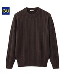 GU | ケーブルクルーネックセーター（長袖）(針織衫)