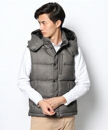 SETTING CRACKS | ヘリンボーンプリントダウンベスト(ダウンベスト)