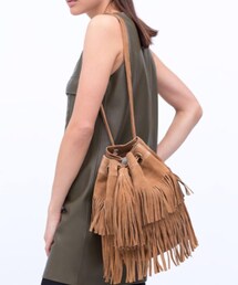 ZARA | スエードフリンジバッグ(ショルダーバッグ)