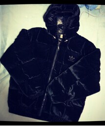 adidas | ベロア記事のダウンジャケット。古着屋でゲット。(ダウンジャケット/コート)