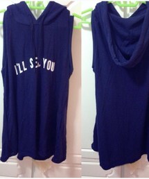 colon902 | #有帽長背心 (寶藍/黑/白）(シャツ/ブラウス)