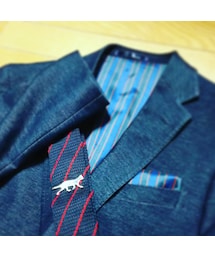 NAVY premium | デニムライクニットジャケット(テーラードジャケット)