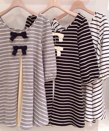 ISBIT | バッグレースボーダーワンピ(ワンピース)