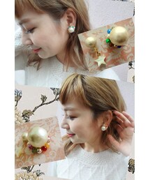 ＭONDSm pointcolor　cottonpearlイヤリング blue
(ピアス（両耳用）)