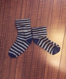 韓国 | グレー×ブラウンボーダーソックス(ソックス/靴下)