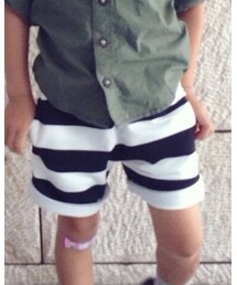 no brand | ボーダー スウェットハーフパンツ(パンツ)