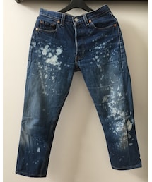 Levi's | Used・Levi's501 セルフカスタム(テーパードシルエット・8分丈・ブリーチ)(デニムパンツ)
