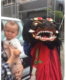 獅子舞の獅子と😅 | その他