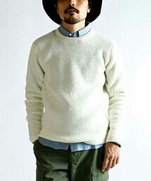 GU | クルーネックセーター ホワイト(ニット/セーター)