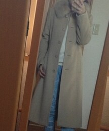 古着 | ベージュコート(ステンカラーコート)