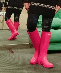 HUNTER | HUNTER Wellington boots gloss tall "bright coral"(レインシューズ)