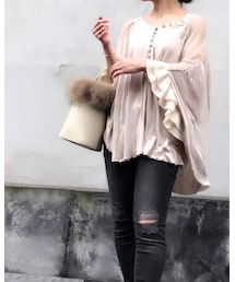 DOUBLE STANDARD CLOTHING | double standard clothing ダブルスタンダード クロージング ピンクベージュ カットソー(Tシャツ/カットソー)