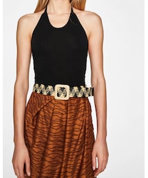 ZARA | ストレッチ入りラフィア素材ベルト(ベルト)