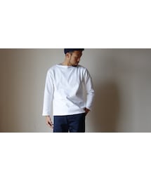 SAINT JAMES | SAINTJAMES セントジェームス OUESSANT SOLID ウエッソン ソリッド NEIGE ホワイト(Tシャツ/カットソー)