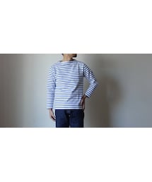 SAINT JAMES | SAINTJAMES セントジェームス OUESSANT ウエッソン NEIGE×GITANZE ホワイト×ロイヤルブルー UNISEX 男女兼用(Tシャツ/カットソー)