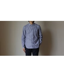 MANUAL ALPHABET | Manual alphabet マニュアルアルファベット CHANGE COLLAR SHIRT チェンジカラーストライプシャツ NVY ×WHT ネイビー×ホワイト(シャツ/ブラウス)