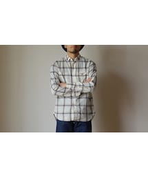 Ordinary fits | Ordinaryfits オーディナリーフィッツ OM-S053 インビシブルシャツ 隠しボタンダウンシャツ チェック IVORY アイボリー(シャツ/ブラウス)