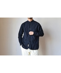 A VONTADE | A VONTADE ア ボンタージ バンドカラーシャツ ブラックST(シャツ/ブラウス)