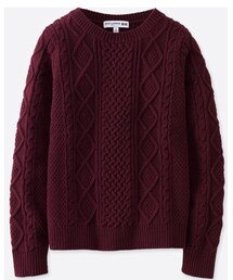 UNIQLO | 非常美的酒紅色,材質也很舒服❤️(ニット/セーター)