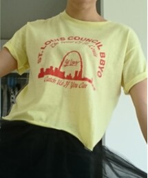 フリマにて購入(BIGTシャツの丈が余りすぎたので、selfcut✂) | Tシャツ/カットソー