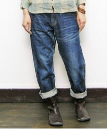 DEEP BLUE | メンズライクデニムルーズボーイフレンドパンツ ユーズド
(デニムパンツ)