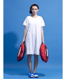 Être粗細絲光條搭原點洋裝(ワンピース)