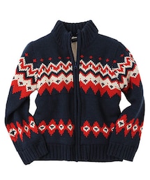 glazos | あったか裏ボア・ジップアップカウチンセーター(カーディガン/ボレロ)