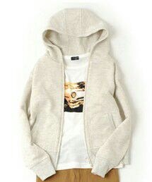 glazos | ベーシック・ジップアップ長袖パーカー(パーカー)